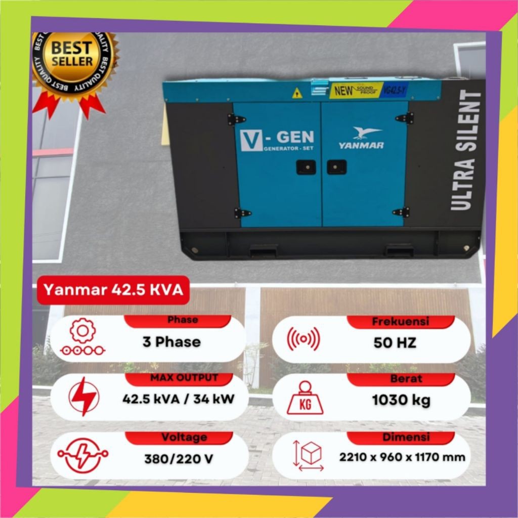 Genset Yanmar 42,5KVA - Ultra Silent Diesel
