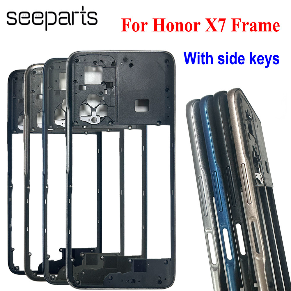 For Honor X7 X7A X7C Middle Frame With Side Button Bezel Cover Plate Housing Replacement Parts