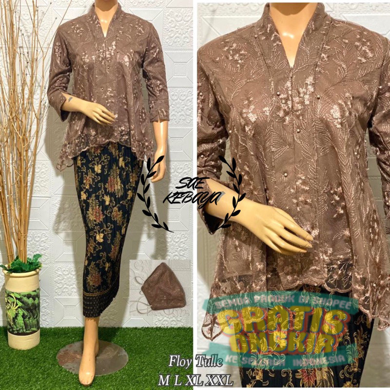 Set Kebaya Kartini - Set Kebaya Modern - Kebaya Wisuda Modern - Kebaya Pesta Modern - Atasan Kebaya 