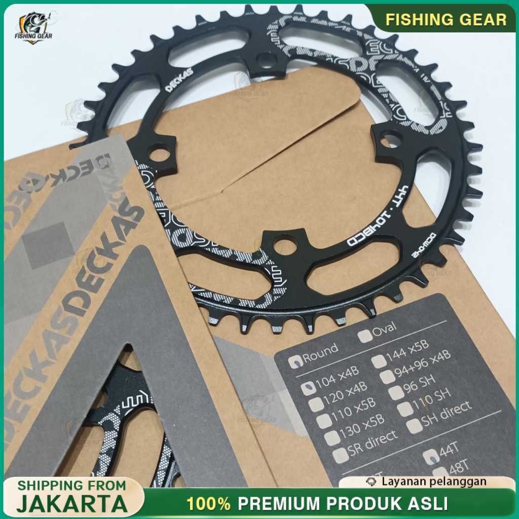 Chainring DECKAS 44T 104bcd Alloy Chainring BMX Race