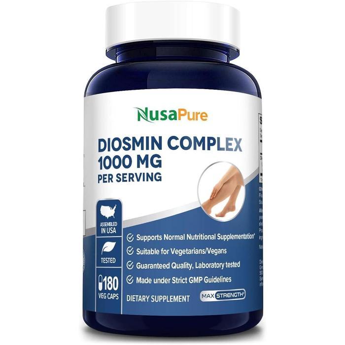 NusaPure Diosmin Complex 1,000mg per Serving 180 Veggie Caps (Non-GMO, Vegan) Citrus Aurantium