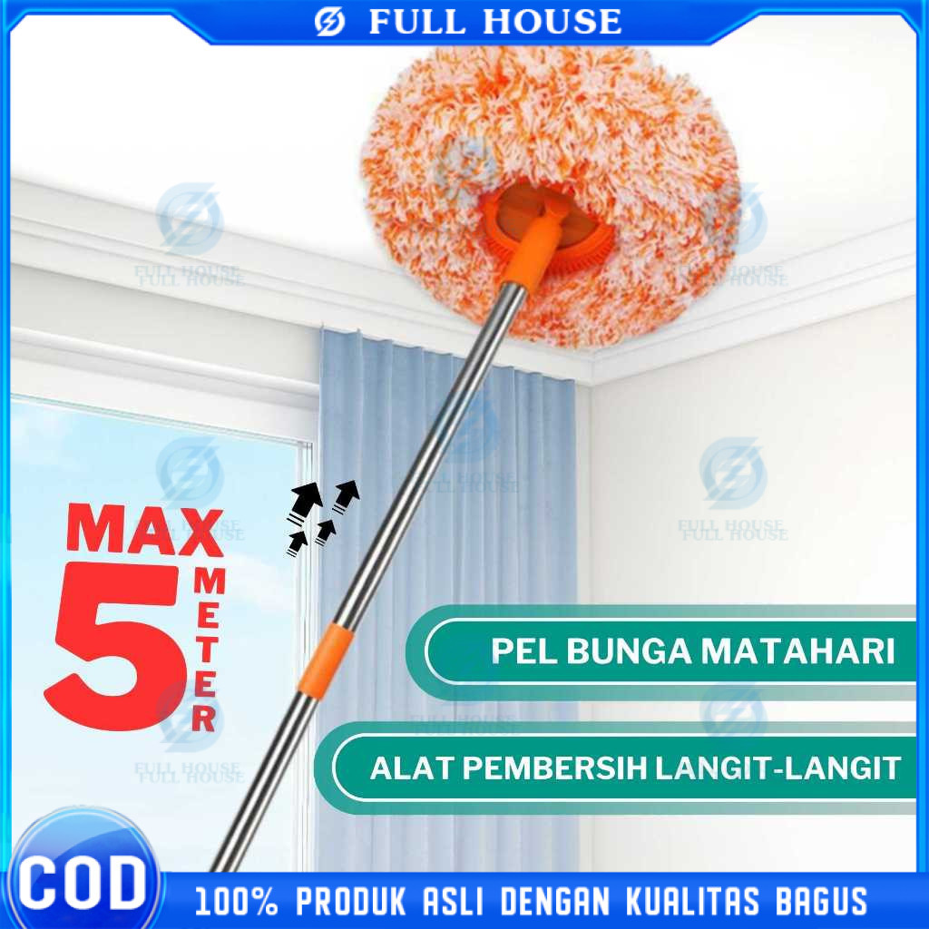 Full House 1 Set Alat Sapu Plafon Dapat Membersihkan rak sepatu Pel Dinding dan plafon Multi Fungsi 