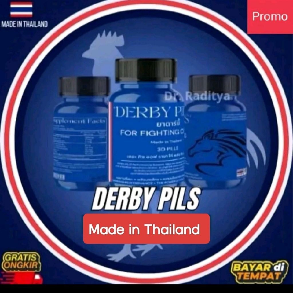 DERBY PILLS BIRU ORIGINAL DOPING BOOSTER SUPLEMEN VITAMIN AYAM TAJI ADUAN PETARUNG IMOPRT THAILAND