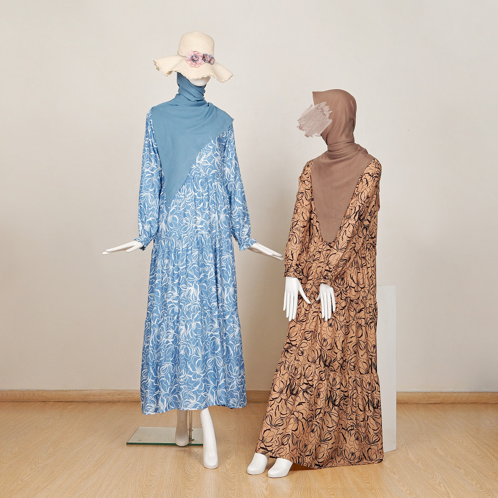 Le Khari Tyara Gamis Longdress Bahan Rayon Viscose Gamis Busui Size S-XL