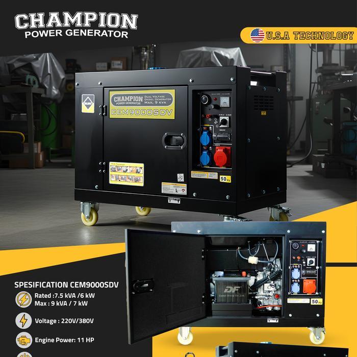 PROMO BIG SALE Genset 9 kVa Silent CEM 9000SDV Champion USA Technology