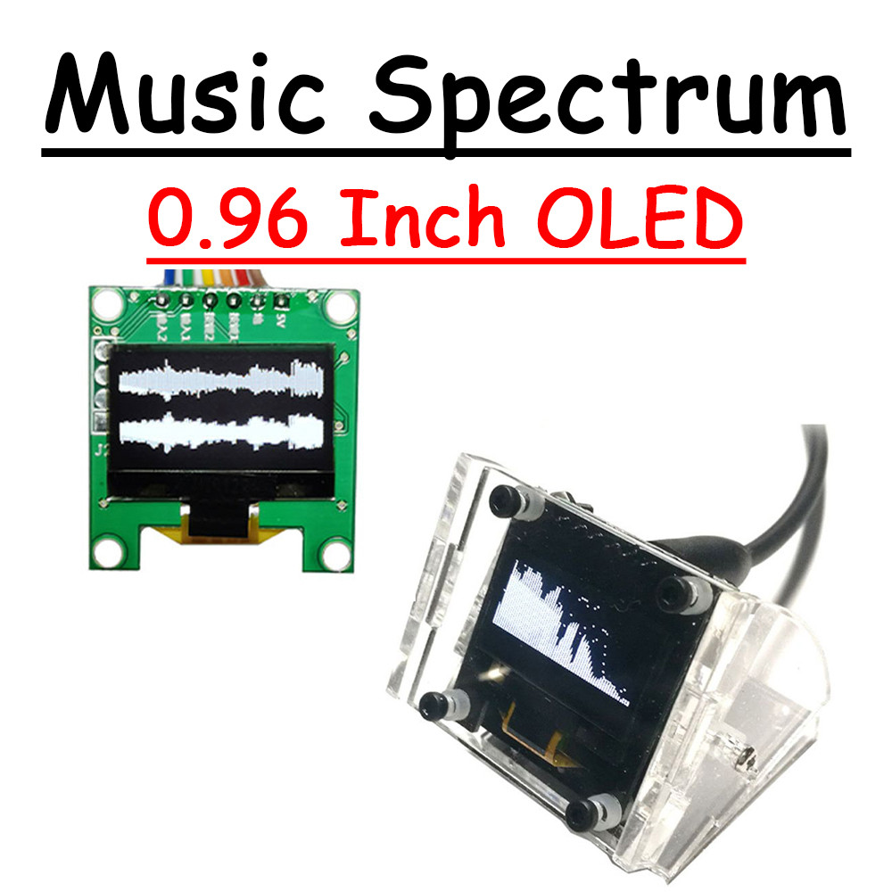 0.96 In OLED Music Spectrum splay Analyzer Screen Amplifier Auo Level Incator Rhythm Analyzer VU MET