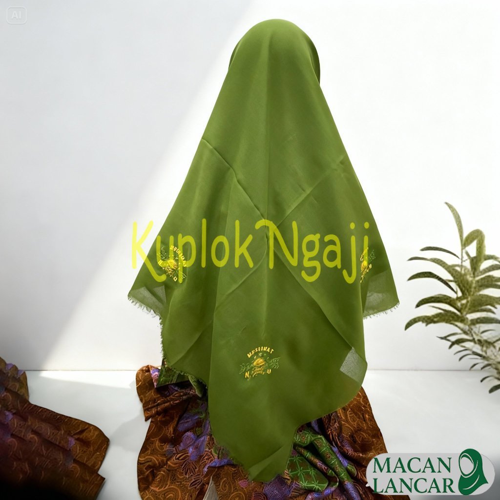 Hijab Bordir Logo Custom Muslimat NU Kerudung Premium |Kerudung Bordir Logo Muslimat Hijab Jilbab