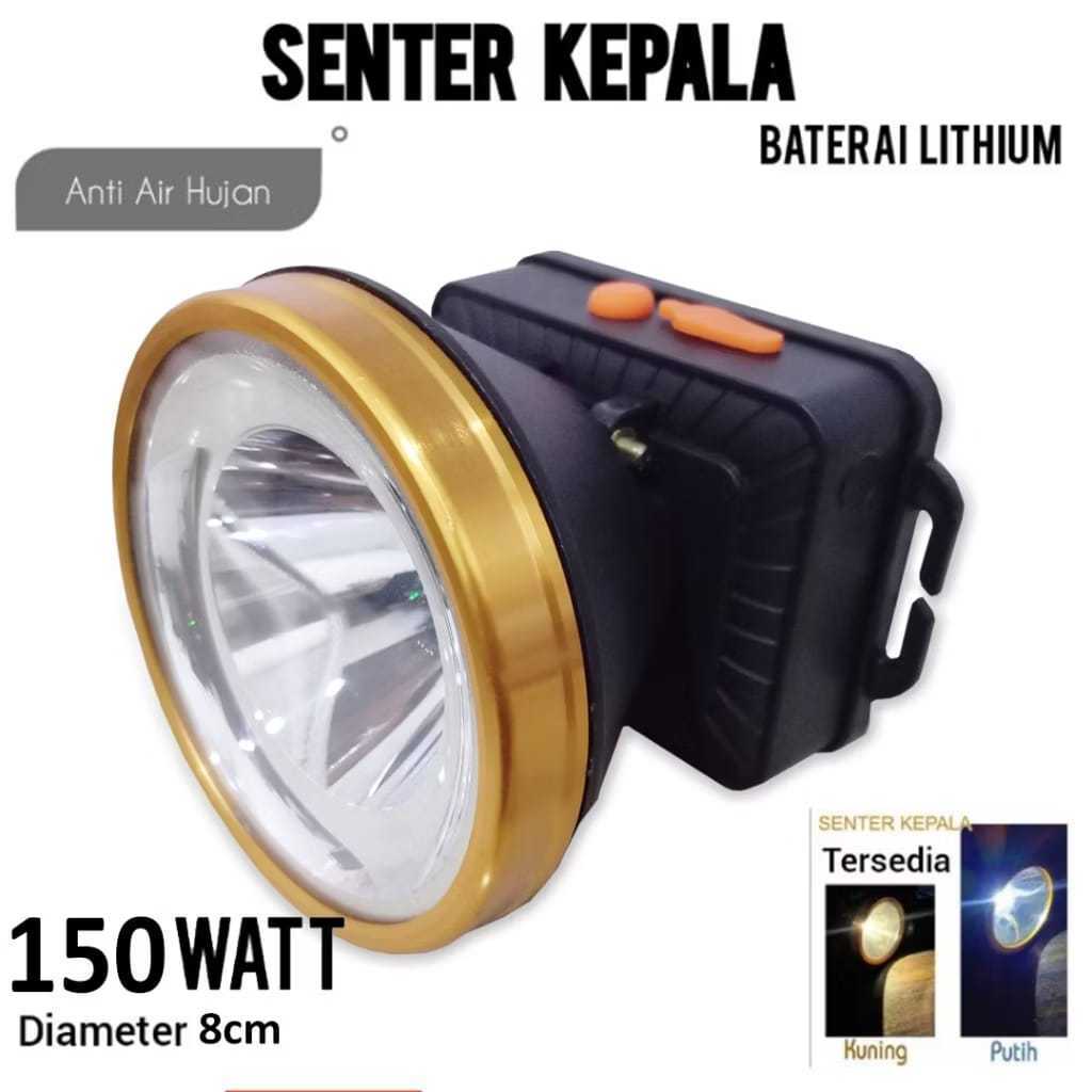 GROSIR Senter Kepala 150 WATT LED Headlamp Super Terang Outdoor Anti Air Waterproof Zoom / Super Ter