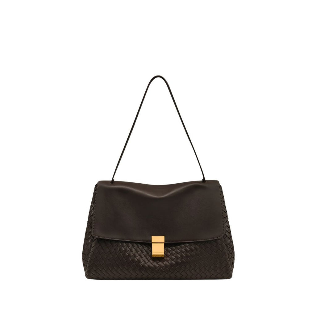 JW PEI Hilary Woven Shoulder Bag - Dark Brown