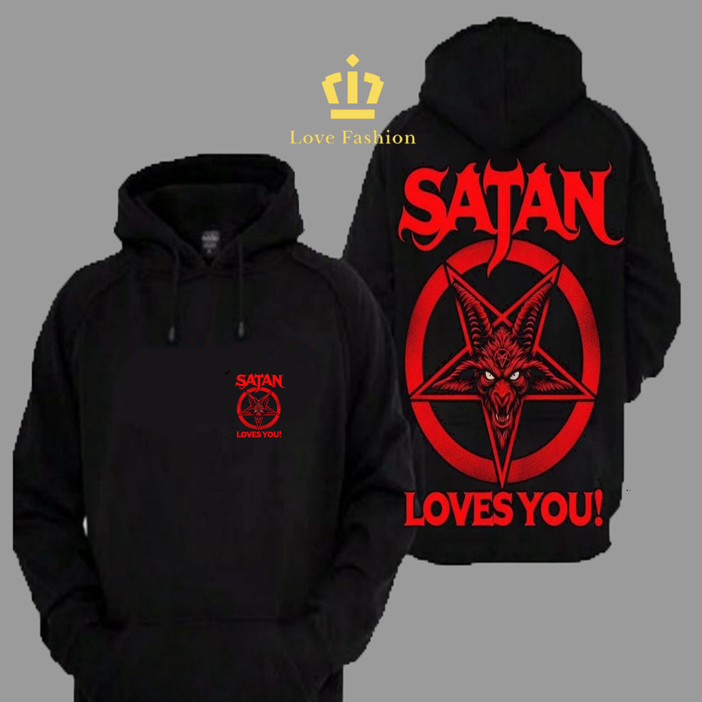 Sweater Hoodie Distro Satanic Satan Love You 666 Devil Premium Terbaru