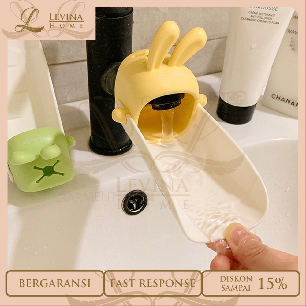 Pemanjang Kran Wastafel Silikon Karakter Lucu, Faucet Extender untuk Cuci Tangan Anak agar Tidak Mun