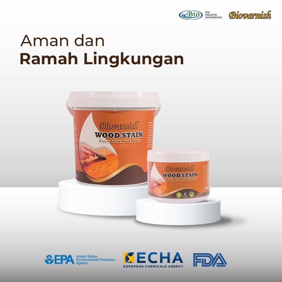 [krakatauview] Cat Plitur Politur Pelitur Kayu 1Kg - Biovarnish Wood Stain Waterbased Woodstain