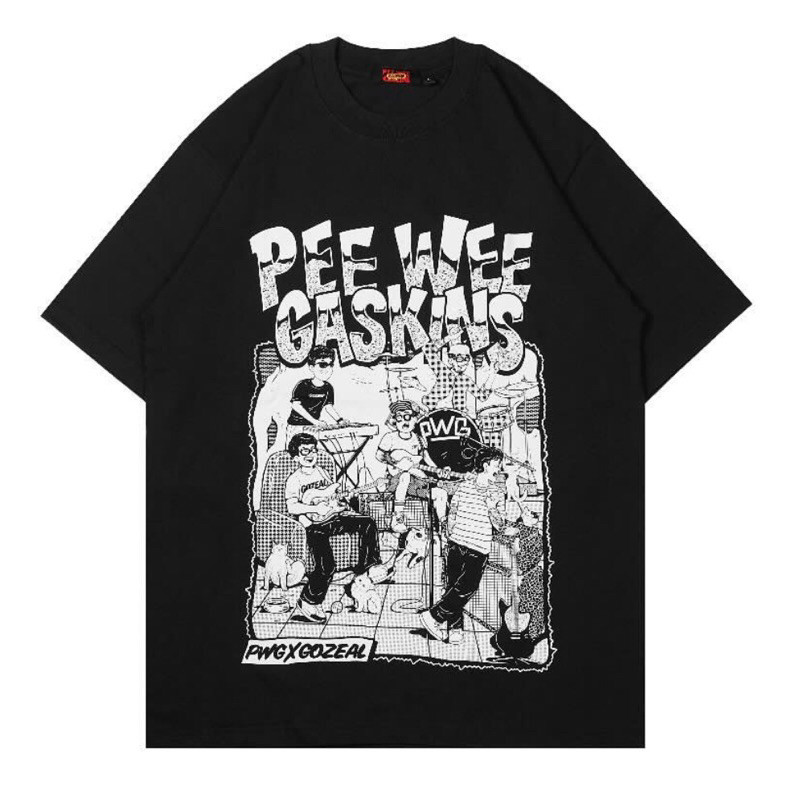Tshirt PEE WEE GASKINS X GOZEAL kaos band PWG Cotton combad 24s Tebal Kaos Distro