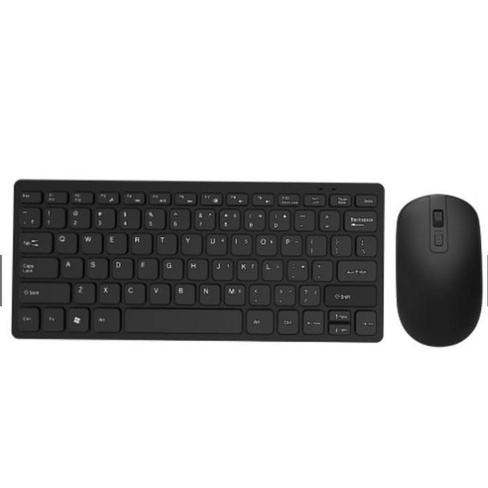MAYY Paket Keyboard Wireless + Mouse Wireless Silent Desain UItrathin Elegan baterai laptop smart - 