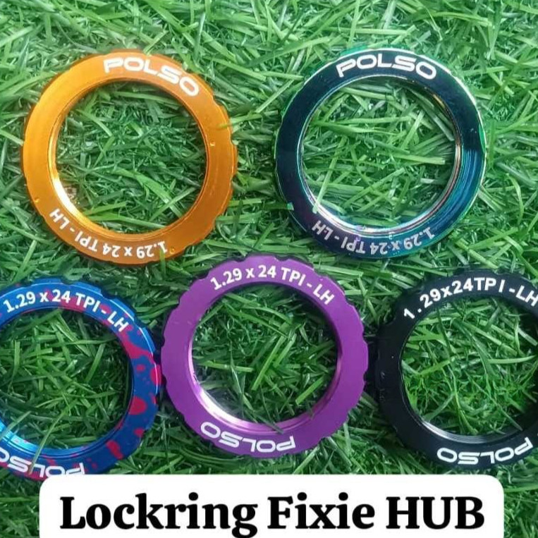 Polso Lockring Pengunci Hub Fixie 1.29 x 24 1.29x24 COG Sprocket Gear Freehub Drat Kiri Sepeda BMX