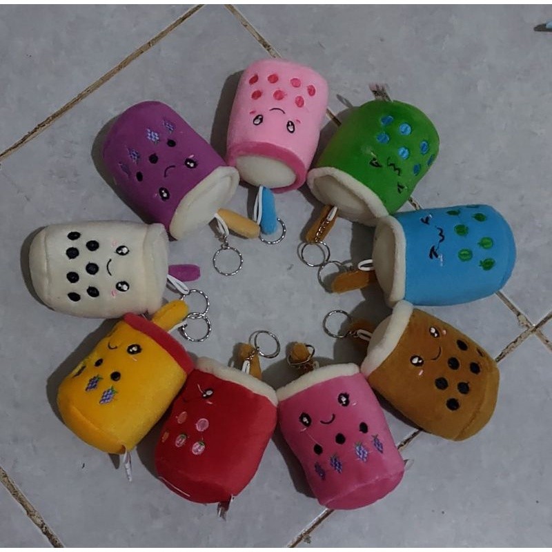 gantungan kunci boneka boba imut / gantungan tas Boba mini imut