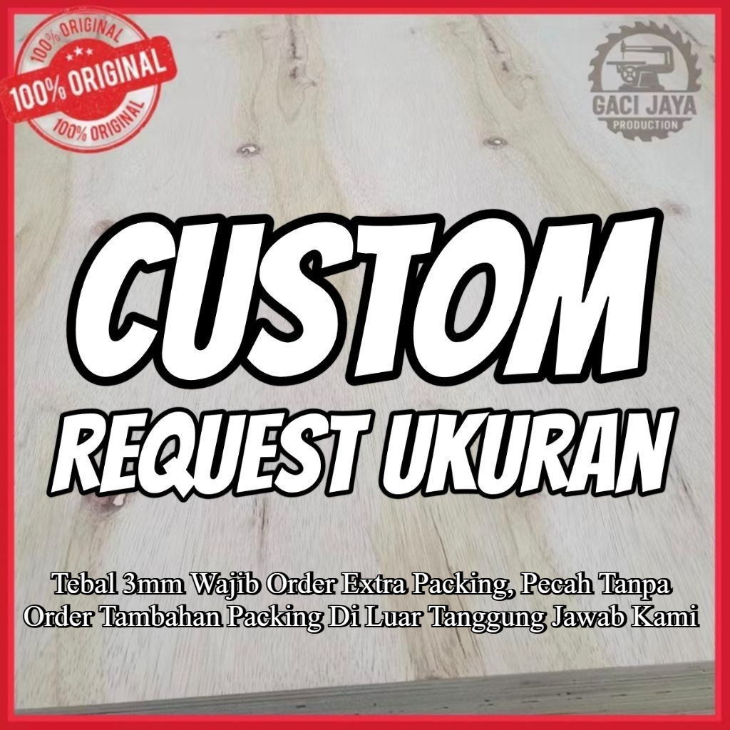 Triplek Multiplek Polywood Tebal 3MM Request Ukuran Costum | Raja Triplek Costum