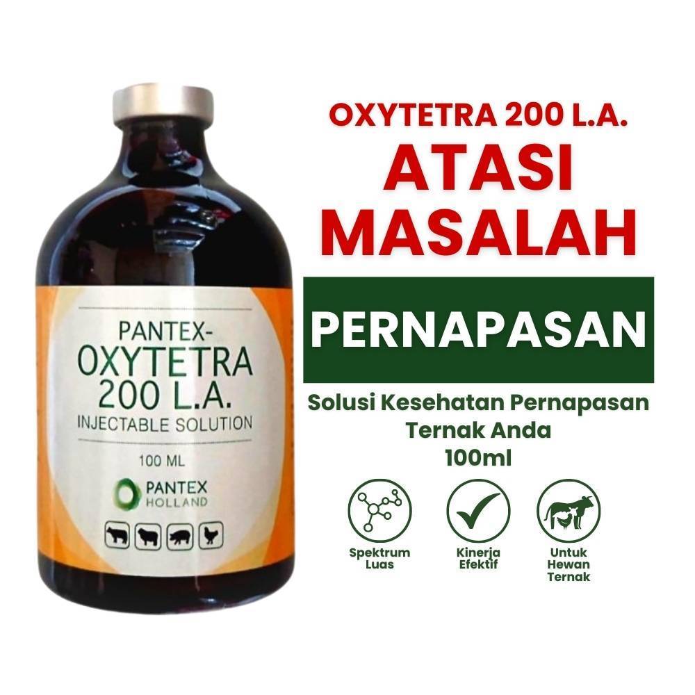 Oxy LA 100 ml - Oxy LA Pantex 100 ml - Obat Hewan Ternak Ampuh - Oxytetracycline 100 ml