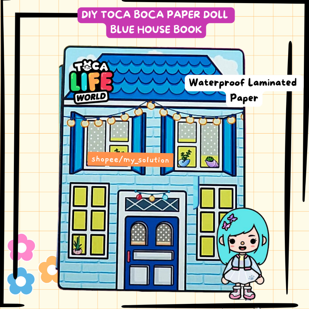 Paper Doll House Toca Boca Paper Book Paperdoll Toca Boca Blue House Paper Book DIY / Buku Toca Boca