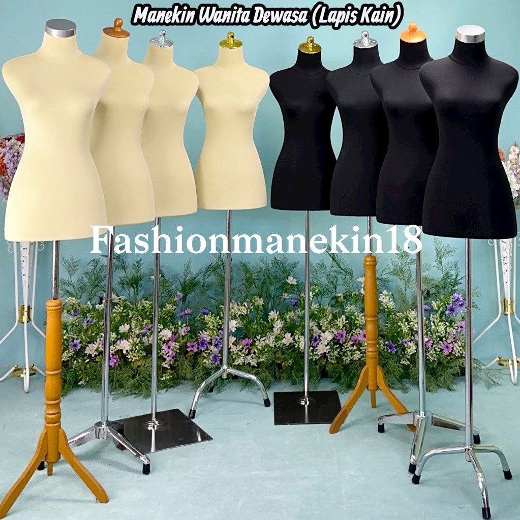 MANEKIN WANITA DEWASA SETENGAH BADAN LAPIS KAIN + PATUNG BAJU WANITA + PATUNG JAHIT WANITA + MANEKIN