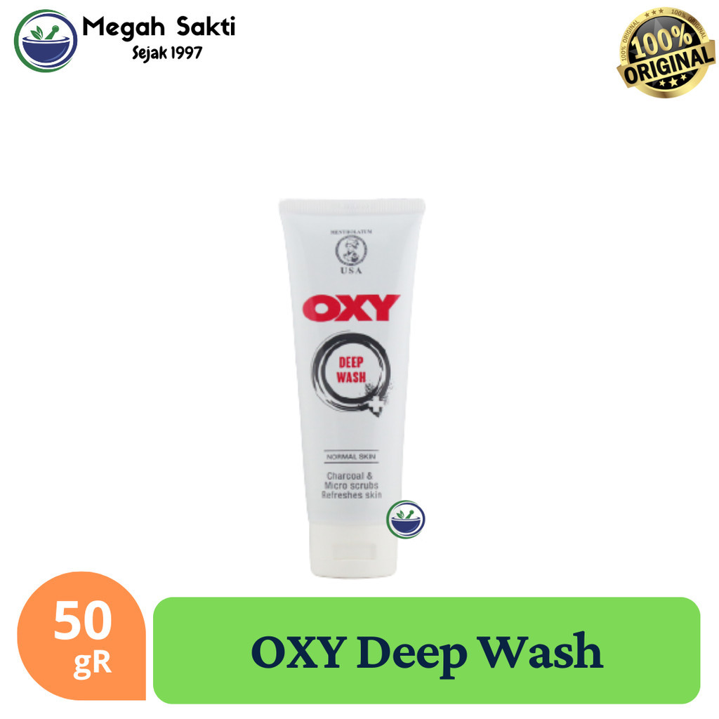 MGS - OXY Deep Wash 50 gR - Pencuci Wajah Micro scrub Charcoal Segar