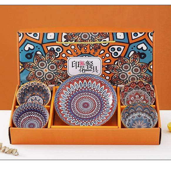 owala shop Forest Elk Souvenir Piring dan Mangkok Jepang Set Hand painted Japanese Plate and Bowl Se