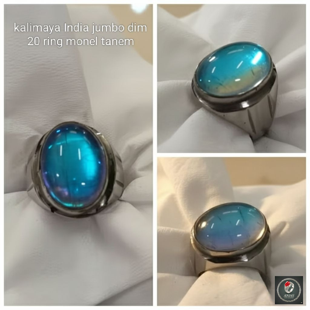 cincin batu kalimaya India jumbo dim 20 ring monel premium