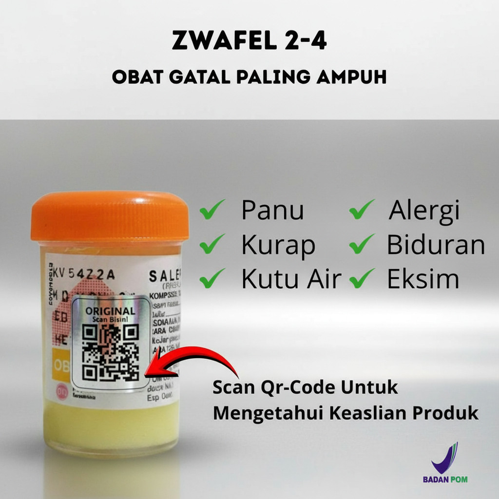 Salep Zwafel 2-4 Original BPOM Obat Scabies Keluarga Salep 24 Gatal Selangkangan Eksim Panu Kadas QR
