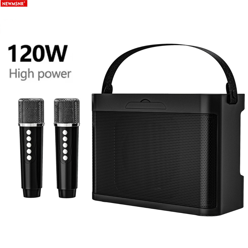 #20W Powerful Wireless Portable Dual Microphones Bluetooth Speaker Hifi Stereo Family Party Karaoke 