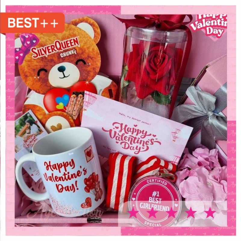 Kado valentine Pasangan Pacar suami Istri / Kado Mug Valentine / Hampers Coklat Beruang / Hadiah Rom