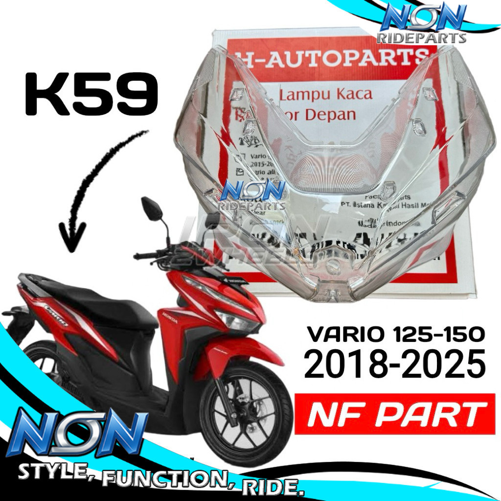 NoiN RideParts -  MIKA LAMPU DEPAN VARIO 125 150 new 2018-2025 KACA LAMPU DEPAN VARIO MIKA LAMPU VAR