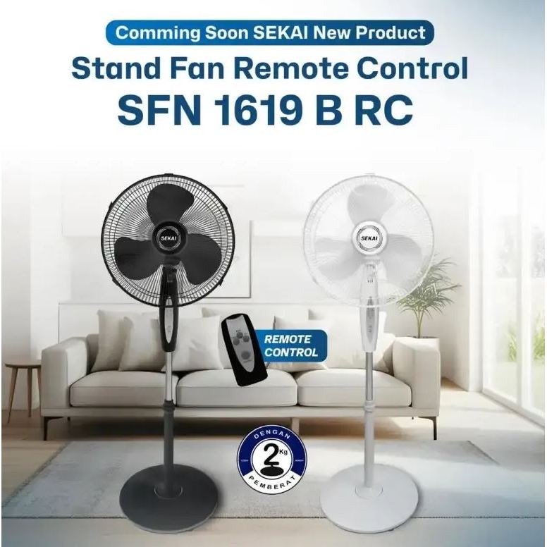 Kipas Sekai Standing Fan Remote Sekai SFN-1619 RC 16 inch dengan Remote control