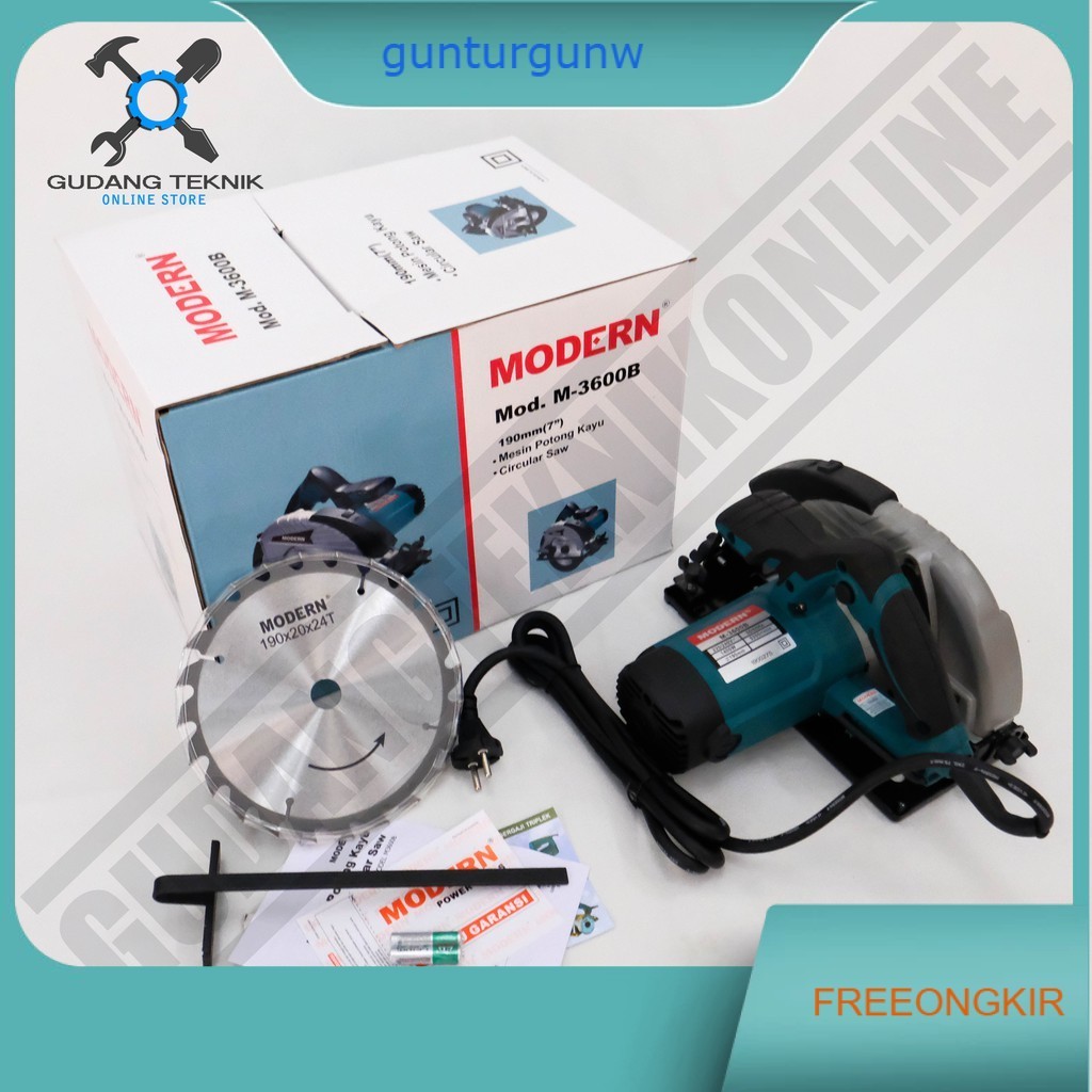 Circular Saw 7inch Modern M-3600B - Gergaji Listrik Circle Potong Kayu 7 inch Modern M3600B