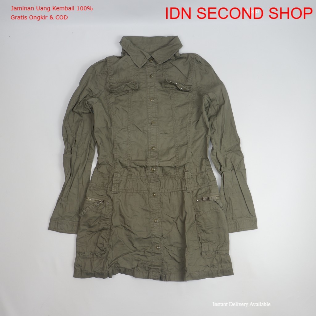 CLRIDE Lightweight Military Style Long Jacket Casual Outerwear – Preloved