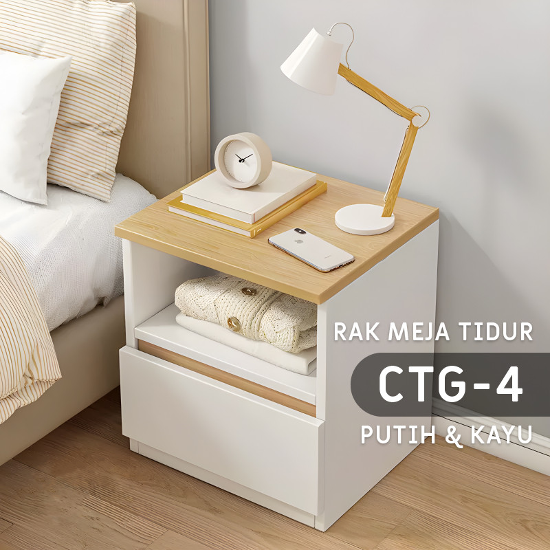 Furniture Sukabumi | FURNITURE - Meja Minimalis Nakas Putih Kayu Modern Meja Samping Tempat Tidur Me