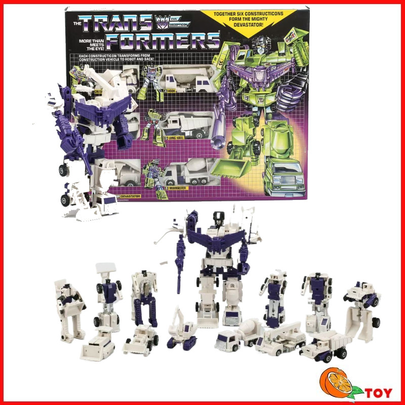 In stock Transformers toys US version G1 84-86 KO Devastator White suit Model Robot Collection Actio