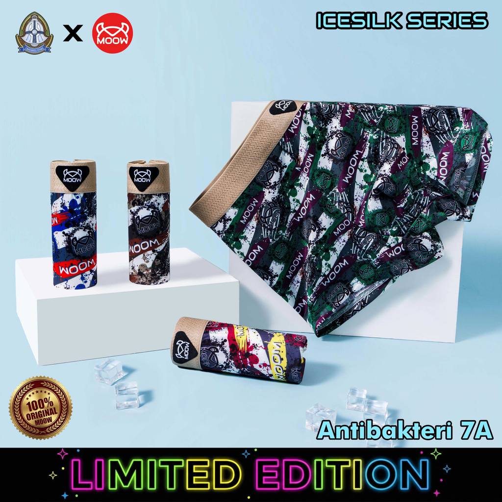 CROSSBELL X MOOW Celana Dalam Boxer Pria Premium - Boxer Briefs Motif Graffiti Super Adem & Stretch 