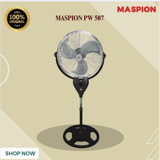 KIPAS ANGIN MASPION BESI PW 507 KIPAS STANDFAN/PW507/PW-507/PW 507 STAND FAN/ORIGINAL GARANSI RESMI