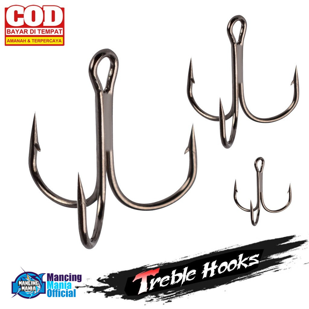 MMT7 Mata Kail Pancing Minnow Micro Jig UL Treble Hook Hitam Pancing Garong Jangkar Tripel Cabang 3