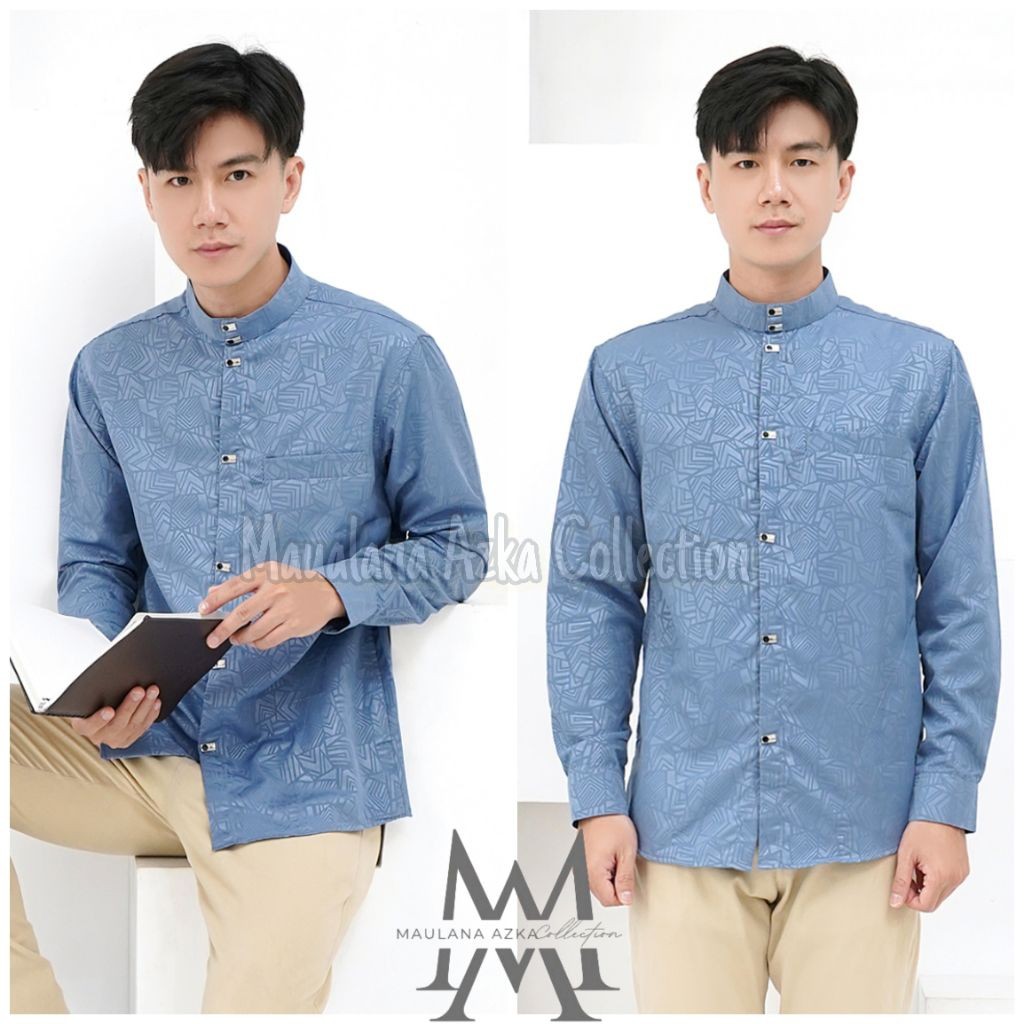 MACIAS_ Kemko Sultan Original Kemaja Koko Dewasa Tangan Panjang Kancing Snap Import Nyaman Untuk Di 