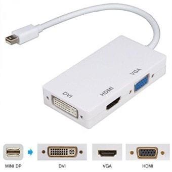 Kabel Konektor Macbook Thunderbolt Mini Display port To HDMI VGA DVI