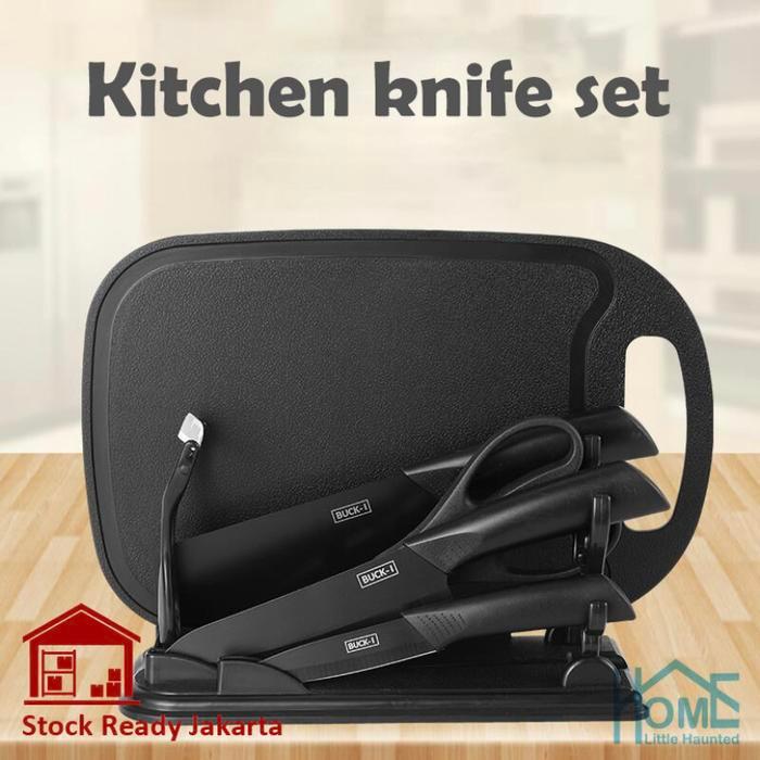 Pisau Set Black Baja Hitam Super Premium