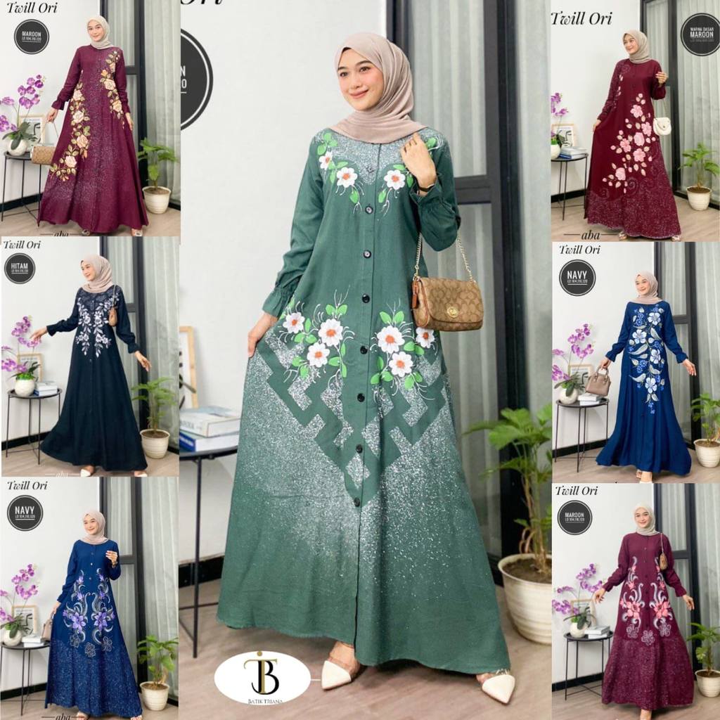 Gamis Twill Lukis - Gamis Twill Jumbo