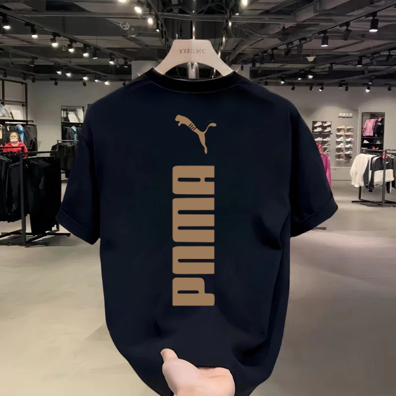 Kaos PUMA Hitam Lengan Pendek Couple Unisex Oversize Cotton Heavyweight - 100% Original Pria Wanita 