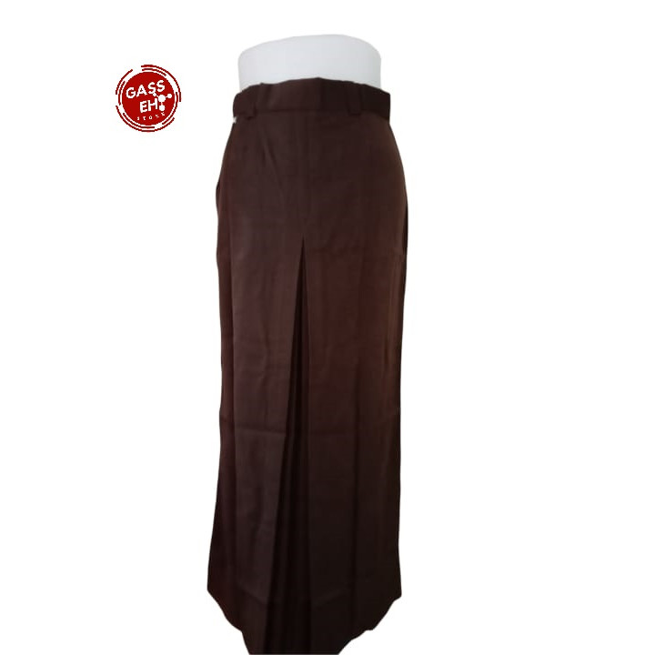 Rok Span Belah Coklat Twis Premium S-XXL Rok span panjang Pramuka belah depan SMP SMA Rok Pramuka Pa
