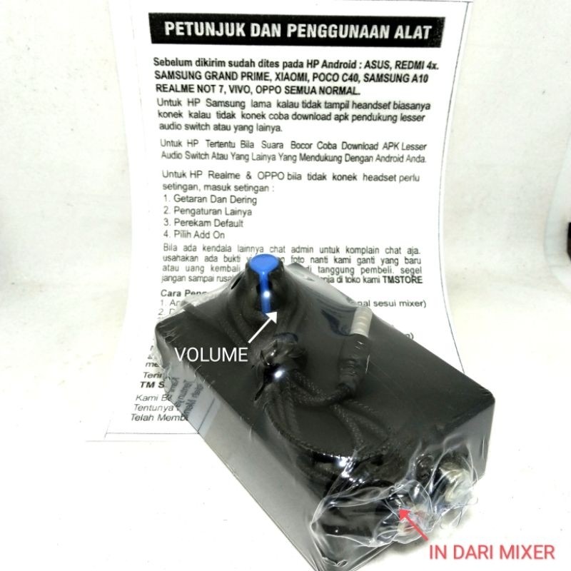 Alat perekam dari mixer ke HP Android suara jernih tanpa noise termurah