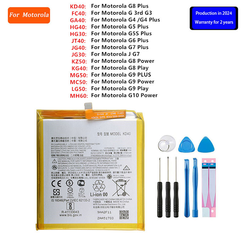 Original Battery For Motorola Moto G8 Plus G 3rd G3 G4 G5S Plus G5 G6 J G7 G8 G9 G10 Plus Power Play