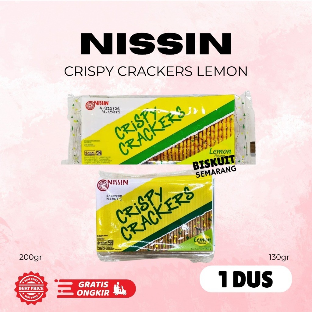 1 DUS Nissin Crispy Crackers Lemon Flavour 200gr isi 30pcs Crispy Rasa Lemon Untuk Hadiah