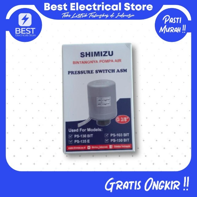 Otomatis Pompa Shimizu 9m Switch Pressure Otomatis Kuat Awet Stabil untuk Pompa Air Rumah