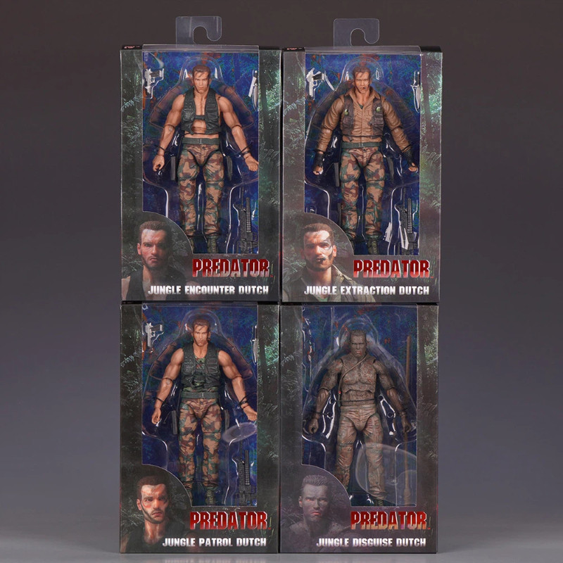 Neca Predator Action Figure 30th Anniversary Dutch Schwartzenegger Jungle Patrol Muddy Smoking Detai